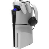 iPega P5S016 Dual Charger Dock s držiakom na slúchadlá a ovládače pre PS5 Slim White