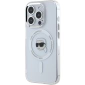 Obal Karl Lagerfeld IML Karl Head Metal Frame MagSafe Apple iPhone 15 Pro Max KLHMP15XHLSKIH Transparent