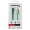 Dátový kábel opletený Swissten USB/Lightning (8 pin) 3.0A, 2.0m zelený