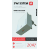 Adaptér USB-C Swissten Power Delivery 20W pre Apple zariadenia biely 