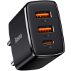 Sieťová nabíjačka Baseus CCXJ-E01 Compact Quick 2x USB 1x USB-C 30W cierna
