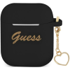 Silikónové puzdro Guess na Apple Airpods / Airpods 2 GUA2LSCHSK Heart Charm čierne Silikónové puzdro Guess na Apple Airpods / Airpods 2 GUA2LSCHSK Heart Charm čierne