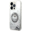Plastové puzdro Karl Lagerfeld na Apple iPhone 14 Pro KLHCP14LLCRSGRS Liquid Glitter RSG strieborné