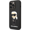 Silikónové puzdro Karl Lagerfeld na Apple iPhone 14 Pro Max KLHCP14XSNIKBCK Liquid Silicone Ikonik NFT čierne