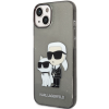 Plastové puzdro Karl Lagerfeld na Apple iPhone 14 Pro Max KLHCP14XHNKCTGK Translucent Karl and Choupette NFT čierne