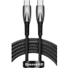 Kábel Baseus Glimmer Series CADH000801, USB-C na USB-C Power Delivery 100W, 2m, čierny