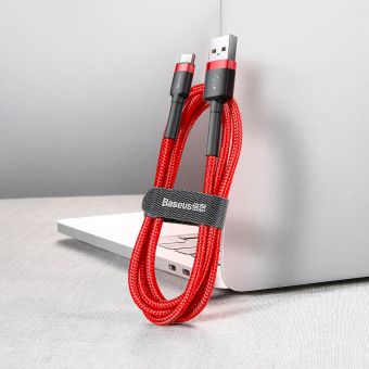 Kábel USB typ-C Baseus Cafule 0,5 m červený 