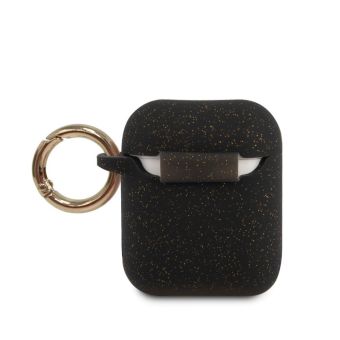 Obal Guess Silicone Case AirPods 1/2 GUACCSILGLBK Black