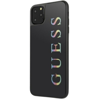 Plastové puzdro Guess na Apple iPhone 11 Pro GUHCN65LGMLBK Iridescent Multicolor Glitter čierne