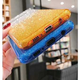 Silikónové puzdro na Samsung Galaxy A41 Shine Bling strieborno-fialové