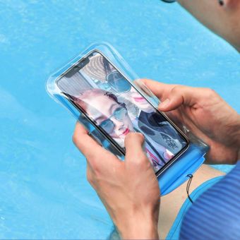 Vodoodolné puzdro na mobil Baseus Uni Safe AirBag IPX8 6.5", na krk ružové