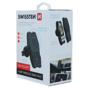 Magnetický držiak do auta s bezdrôtovým nabíjaním SWISSTEN S-GRIP WM1-AV3