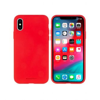 Silikónové puzdro na iPhone 12/12 Pro Mercury Silicone červené