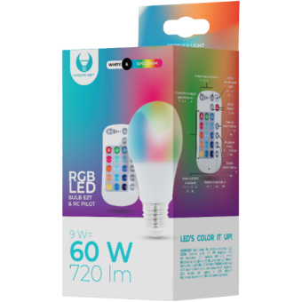 Smart žiarovka E27 A60 RGB 9W RC Forever biela