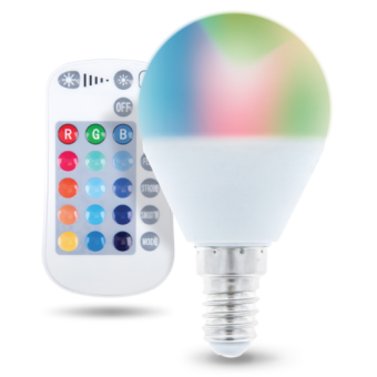 Smart žiarovka E14 G45 RGB 5W RC Forever Light biela