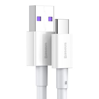 Dátový kábel Baseus Superior USB - USB-C 1,0 m 66W biely
