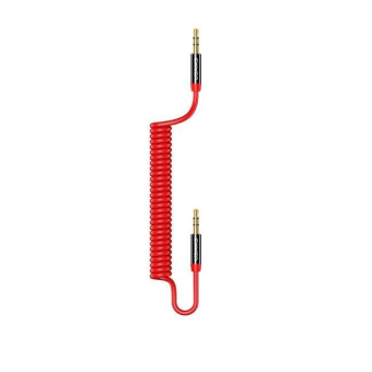Adaptér Aux Audio Usams SJ256 z jack na jack 3,5mm 1,2m červený