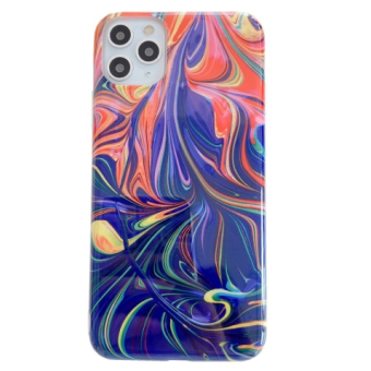 Silikónové puzdro na Apple iPhone 12/12 Pro Marble Abstract červeno modré