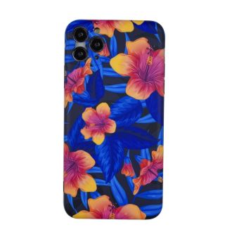 Silikónové puzdro na Apple iPhone 12/12 Pro Oranžové kvety