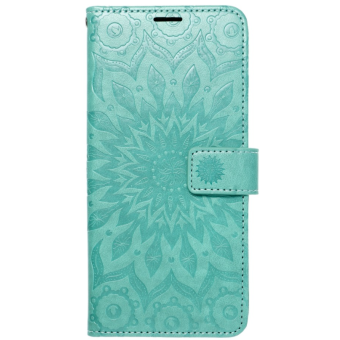 Diárové puzdro na Samsung Galaxy S21 FE 5G Forcell MEZZO mandala zelené 