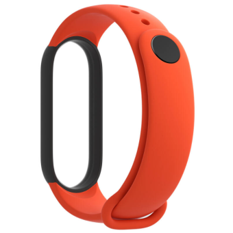 Silikonový náramok pre Xiaomi Mi Band 5/6 oranžovo-čierny (Bulk)