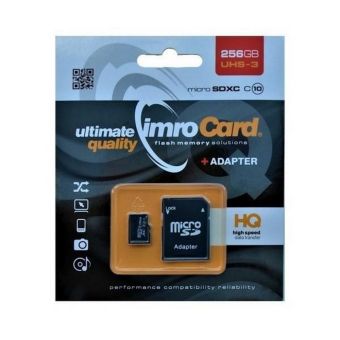 Pamäťová karta Imro microSDXC 256 GB 85 MB/s/43 MB/s + adaptér