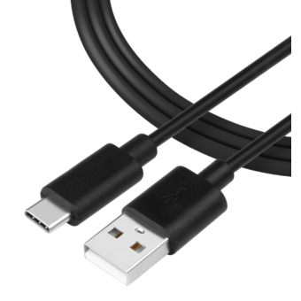 Kábel Tactical Smooth Thread USB-A/USB-C 2 m čierny