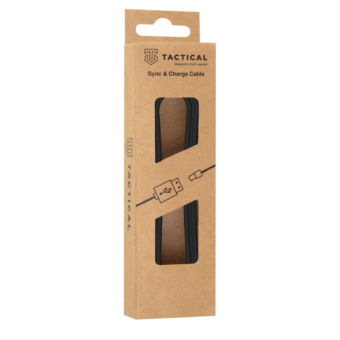 Kábel Tactical Smooth Thread USB-A/USB-C 2 m čierny