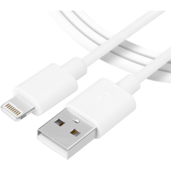 Kábel Tactical Smooth Thread 014, USB-A na Lightning, 10.5W 5V/2.1A, 1m, biely