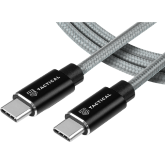 Kábel Tactical Fast Rope Aramid 026, USB-C na USB-C 100W 20V/5A, 2m, sivý