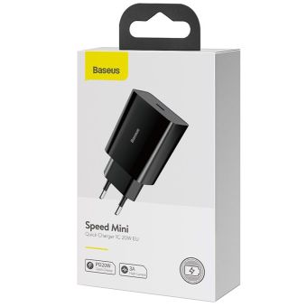 Rýchlonabíjačka Baseus Speed Mini CCFS-SN01, USB-C 20W, čierna
