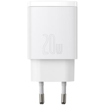 Rýchlonabíjačka Baseus Compact CCXJ-B02, USB/USB-C 20W, biela