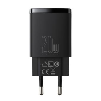 Nabíjačka Baseus CCXJ-B01 Compact Quick Charge USB/USB-C PD 20W čierna