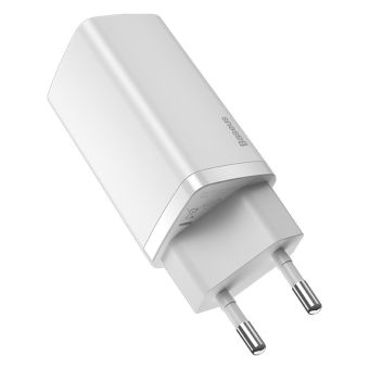 Rýchlonabíjačka Baseus GaN2 Lite CCGAN2L-B02, USB/USB-C, 65 W, biela