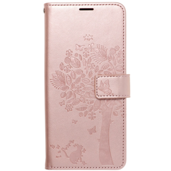 Diárové puzdro na Samsung Galaxy S22 5G Forcell MEZZO tree ružovozlaté