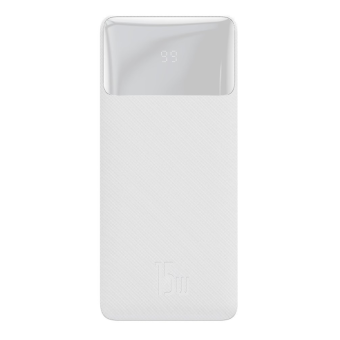 Externá nabíjačka Powerbank 30000 mAh Led Displej 15W 2xUSB 1xUSB-C biela