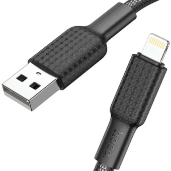 Kábel HOCO Jaeger X69, USB na Lightning 8-pin 2,4A, 1m, čierno-biely