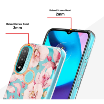 Silikónové puzdro na Motorola Moto E30/E40 Flower ružové