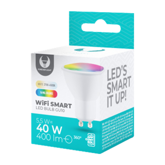 Smart žiarovka Forever LED Bulb GU10 5,5W RGB+CCT+DIM Tuya 400lm 230V