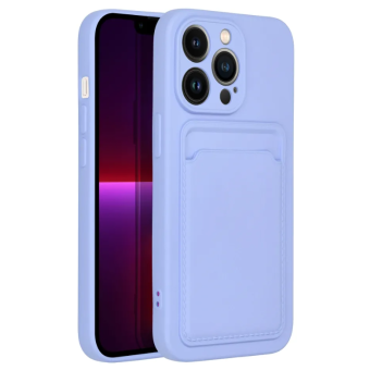 Silikónové puzdro na Apple iPhone 13 Pro Forcell Card fialové