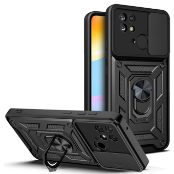 Odolné puzdro na Xiaomi Redmi 10C/Poco C40 Tech-protect Camshield Ring Armor čierne