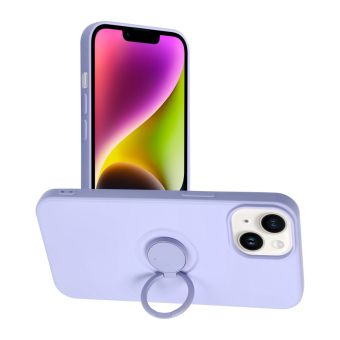 Silikónové puzdro na Apple iPhone 14 Forcell Silicone Ring fialové