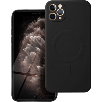Silikónové puzdro na Apple iPhone 11 Pro Max Silicone Mag Cover čierne