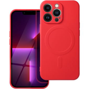 Silikónové puzdro na Apple iPhone 13 Pro Max Silicone Mag Cover červené
