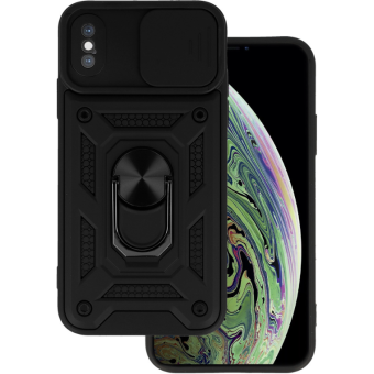 Odolné puzdro na Apple iPhone X/Xs Camshield Ring Armor čierne