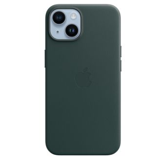 Kožené puzdro Apple na Apple iPhone 14 MPP53ZM/A Leather Case with MagSafe Forest Green