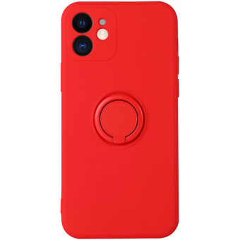Silikónové puzdro na Apple iPhone XR Vennus Finger Ring červené