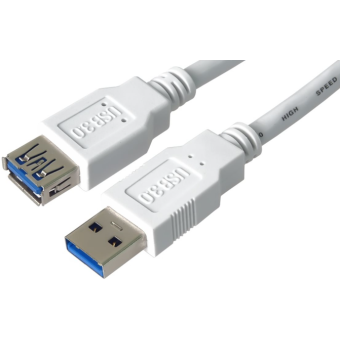Predlžovací kábel PremiumCord, USB 3.0 Super-speed 5Gbps A-A, MF, 9pin, 5m biela