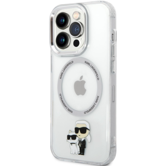 Plastové puzdro Karl Lagerfeld na Apple iPhone 14 Pro Max KLHMP14XHNKCIT IML Karl and Choupette NFT MagSafe transparentné