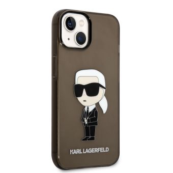 Plastové puzdro Karl Lagerfeld na Apple iPhone 14 Plus KLHCP14MHNIKTCK Translucent Ikonik NFT čierne